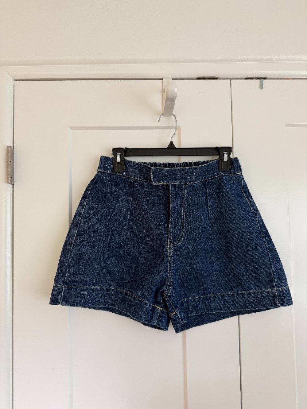 High Waist Denim Shorts Elastic Back Waist Size M